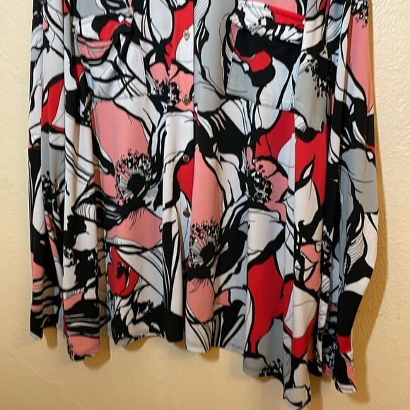 Dana BUCHMAN Paisley Boho 70s Top Button down long sleeve size 3X - Picture 10 of 16